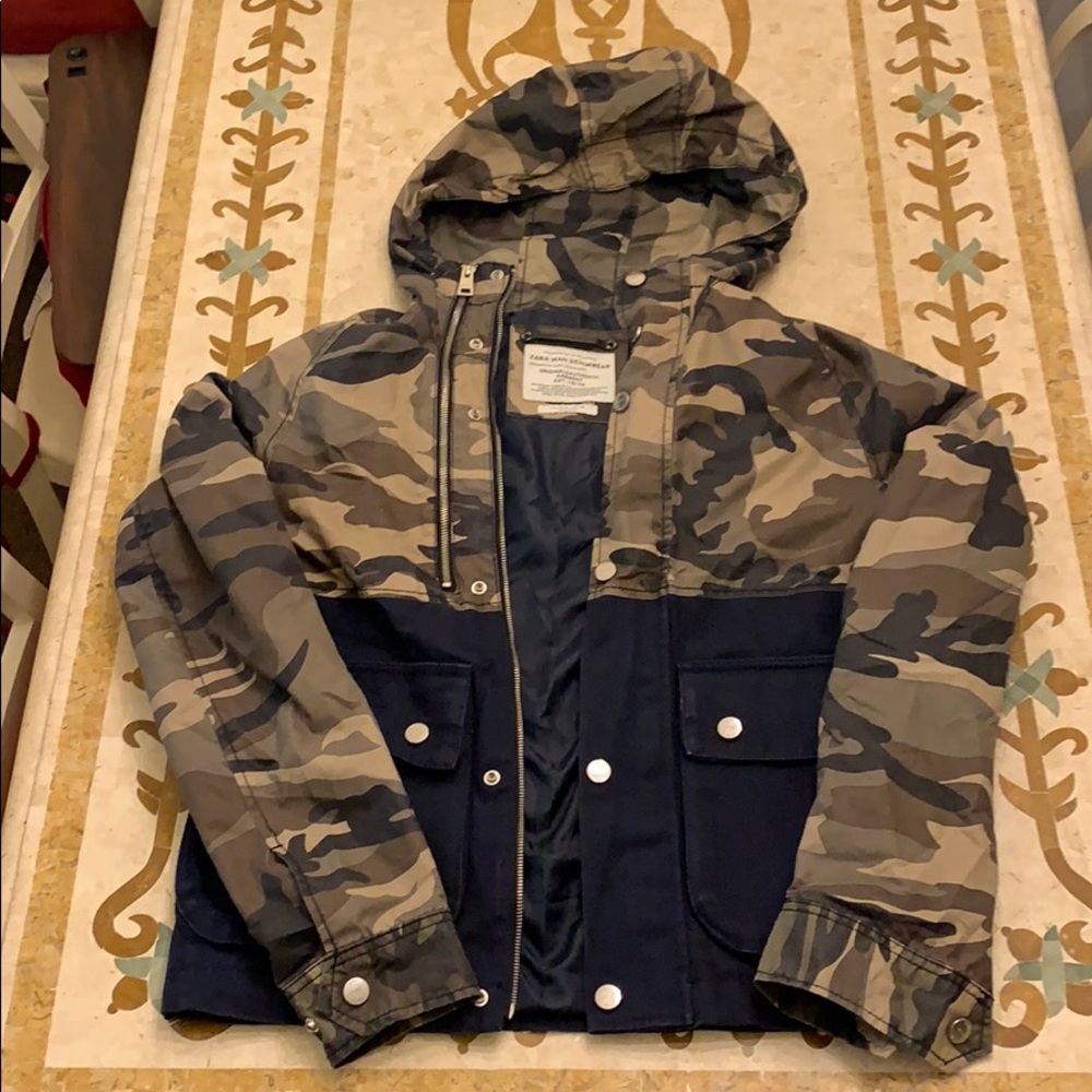 Zara Men’s Denim-wear Camo Jacket